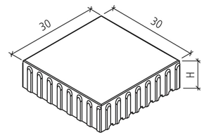 Pavé de lestage 30x30x12.8cm, 25 kg