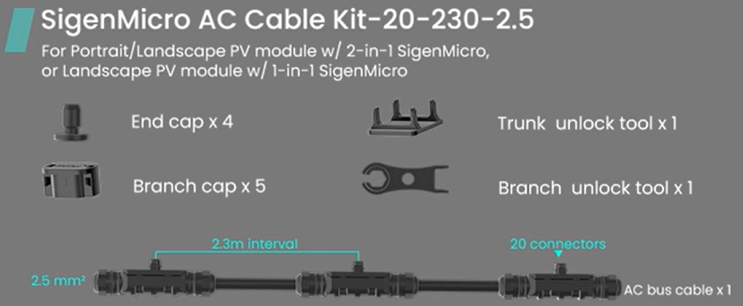 SIGENERGY SigenMicro AC Cable Kit-20-230-2.5